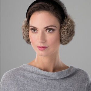 Rabbit Fur Earmuffs With Velvet Band